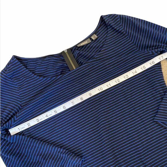 MEXX Blue&Black Stripe Scoop Zip Back Top S - Picture 7 of 8